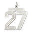 Sterling Silver/Rhodium-plated Satin Number 27 Charm