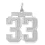 Number 33 Charm in Sterling Silver, 25mm Satin & Polished - Sophia Jewelers