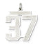 Sterling Silver/Rhodium-plated Satin Number 37 Charm