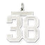 Sterling Silver/Rhodium-plated Satin Number 38 Charm
