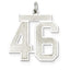 Sterling Silver/Rhodium-plated Satin Number 46 Charm