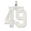 Sterling Silver/Rhodium-plated Satin Number 49 Charm