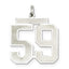 Sterling Silver/Rhodium-plated Satin Number 59 Charm