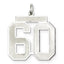 Sterling Silver/Rhodium-plated Satin Number 60 Charm