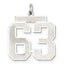 Sterling Silver/Rhodium-plated Satin Number 63 Charm