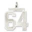 Sterling Silver/Rhodium-plated Satin Number 64 Charm