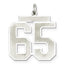 Sterling Silver/Rhodium-plated Satin Number 65 Charm