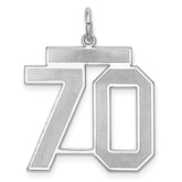 Sterling Silver/Rhodium-plated Satin Number 70 Charm