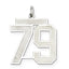 Sterling Silver/Rhodium-plated Satin Number 79 Charm