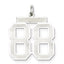 Sterling Silver/Rhodium-plated Satin Number 88 Charm