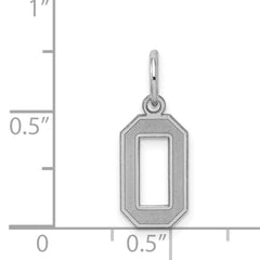 Sterling Silver/Rhodium-plated Satin Number 0 Charm