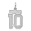 Sterling Silver/Rhodium-plated Satin Number 10 Charm