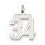 Sterling Silver/Rhodium-plated Satin Number 34 Charm
