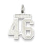 Sterling Silver/Rhodium-plated Satin Number 46 Charm