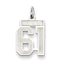 Sterling Silver/Rhodium-plated Satin Number 61 Charm