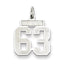Sterling Silver/Rhodium-plated Satin Number 63 Charm