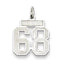 Sterling Silver/Rhodium-plated Satin Number 68 Charm