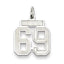Sterling Silver/Rhodium-plated Satin Number 69 Charm