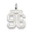 Sterling Silver/Rhodium-plated Satin Number 96 Charm