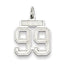 Sterling Silver/Rhodium-plated Satin Number 99 Charm