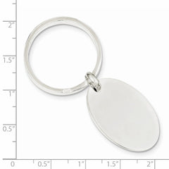 Sterling Silver Oval Key Ring