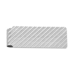 Sterling Silver 925 Men's Money Clip with Polished Rhodium Finish