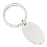 Sterling Silver 925 Oval Key Ring with Engravable Polished Finish