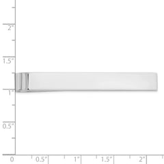 Sterling Silver Rhodium-Plated Engravable Tie Bar with Polished Finish