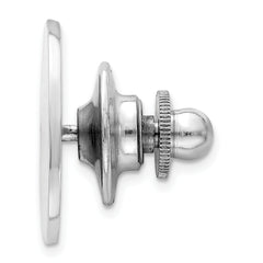 Sterling Silver 925 Men's Polished Engravable Tie Tac Rhodium-Plated