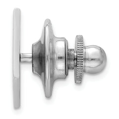 Sterling Silver 925 Men's Polished Tie Tac with Engravable Rhodium Finish