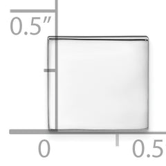 Sterling Silver 925 Men's Polished Tie Tac with Engravable Rhodium Finish