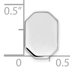 Sterling Silver 925 Tie Tac with Rhodium Plating Engravable Elegance