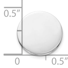 Sterling Silver 925 Rhodium-Plated Men's Tie Tac Engravable Polished Finish