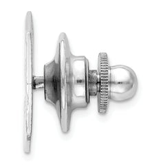 Sterling Silver 925 Tie Tac with Rhodium Plating Elegant Polished Finish