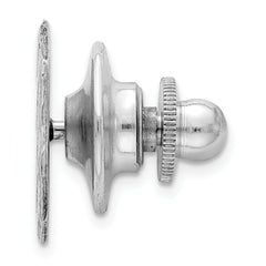 Men's Sterling Silver Rhodium-Plated Tie Tac with Polished Finish