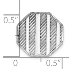 Men's Sterling Silver Rhodium-Plated Tie Tac with Polished Finish
