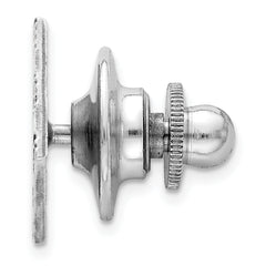 Sterling Silver 925 Men's Tie Tac with Polished Rhodium Finish