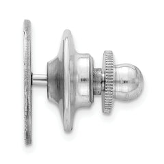 Sterling Silver 925 Men's Polished Tie Tac with Rhodium Plating