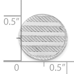 Sterling Silver 925 Men's Polished Tie Tac with Rhodium Plating