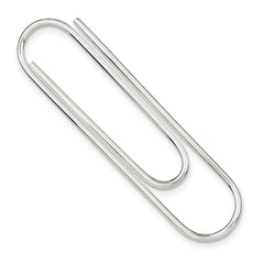 Sophia Jewelers Sterling Silver Polished Rhodium-Plated Men's Money Clip