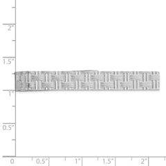 Men's 925 Sterling Silver Tie Bar with Polished Rhodium Finish