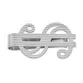 Men's Sterling Silver Money Clip with Rhodium-Plated Textured Back