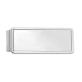 Sterling Silver Men's Money Clip with Rhodium Accents and Engravable Polished Finish