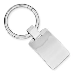 Men's Polished 925 Sterling Silver Key Chain with Rhodium Finish