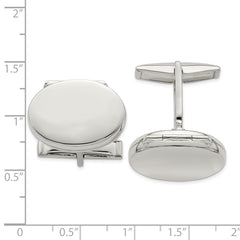 Sterling Silver 925 Oval Locket Cufflinks with Polished Finish for Men