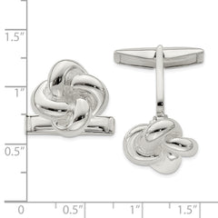 Sterling Silver 925 Knot Cufflinks with Polished Finish for Men