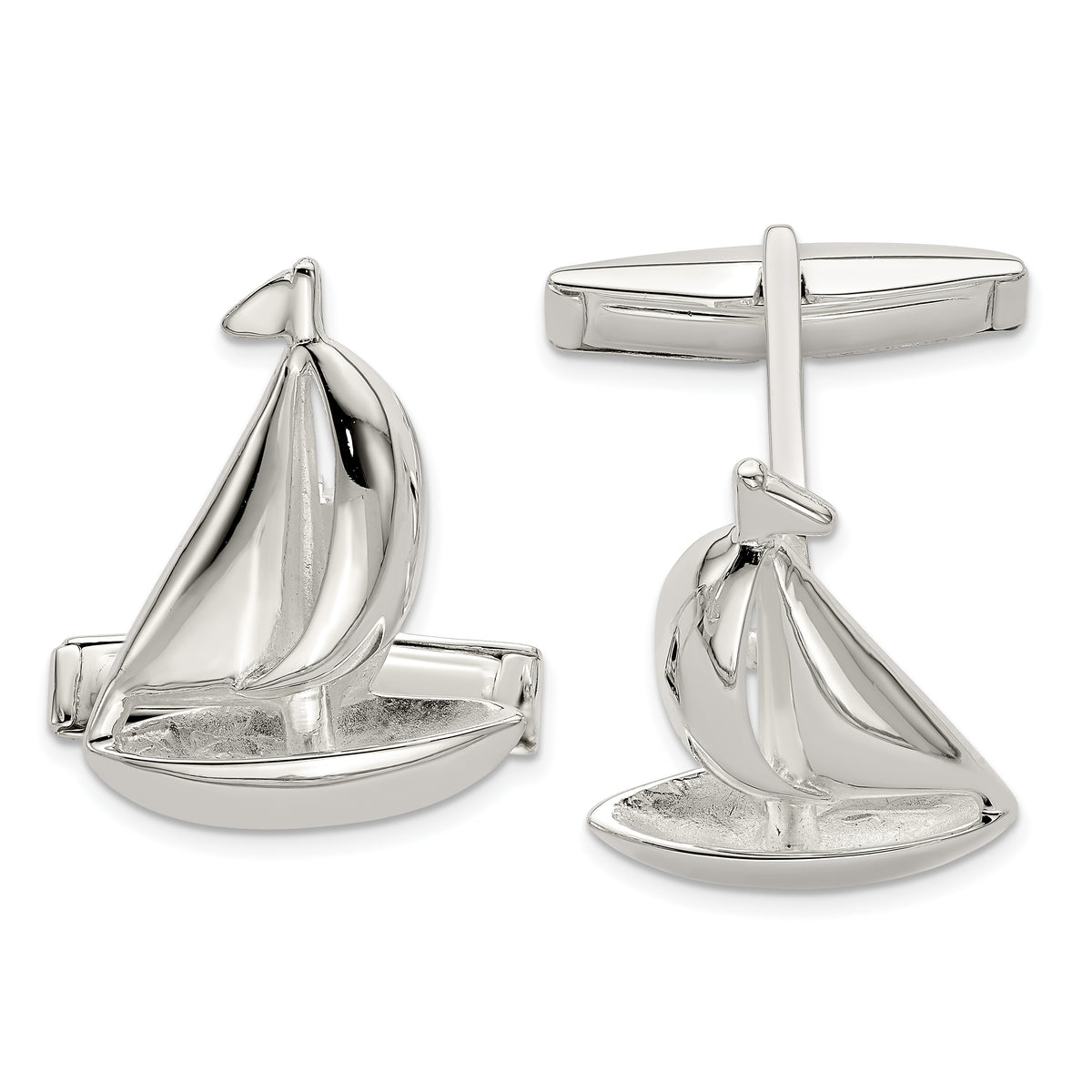 Sterling Silver Sail Boat Cuff Links