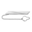 Sterling Silver Rhodium-plated Stripe Design w/Button Chain Tie Bar
