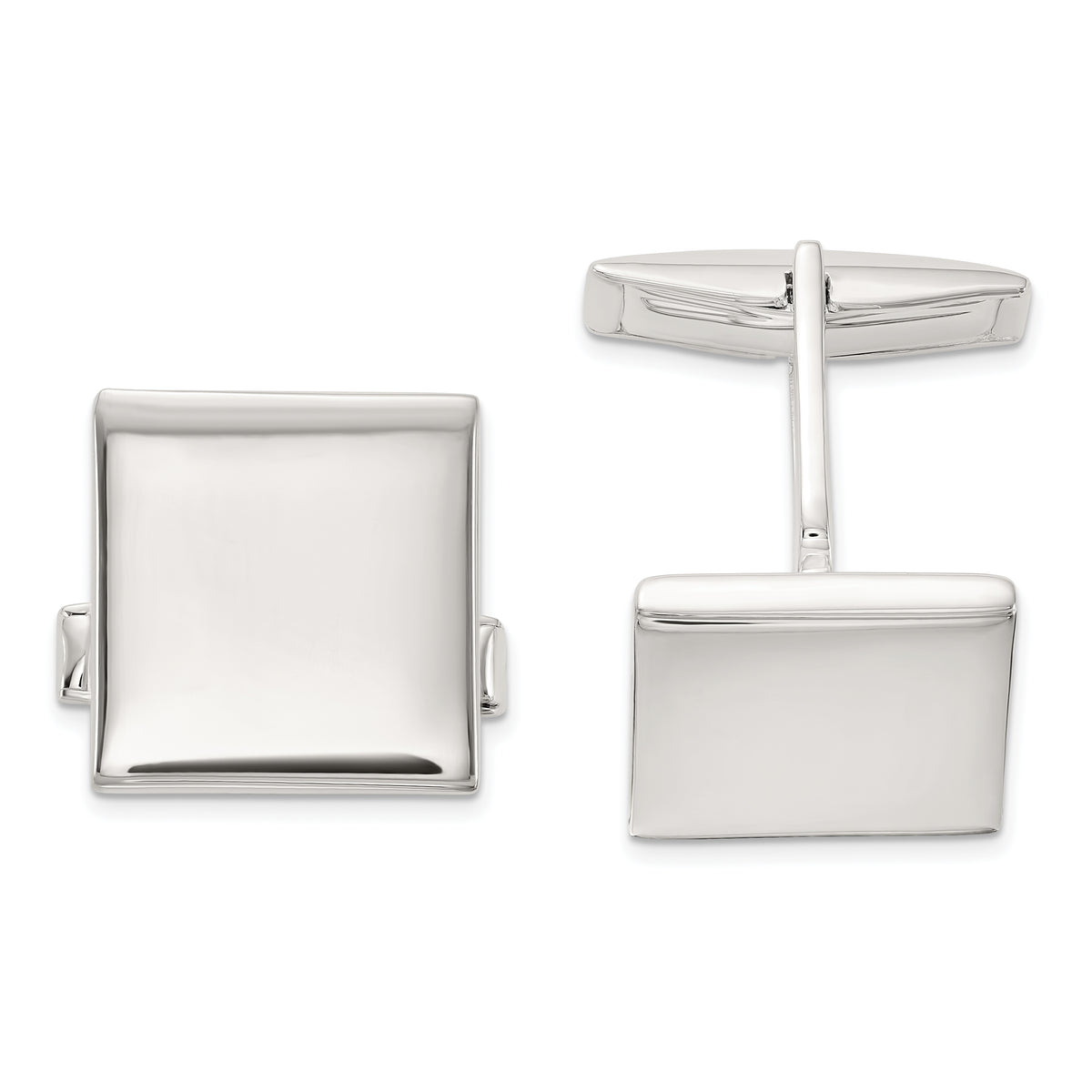 Sterling Silver Polished Square Cuff Links