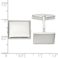 Sterling Silver Polished Rectangle Cuff Links